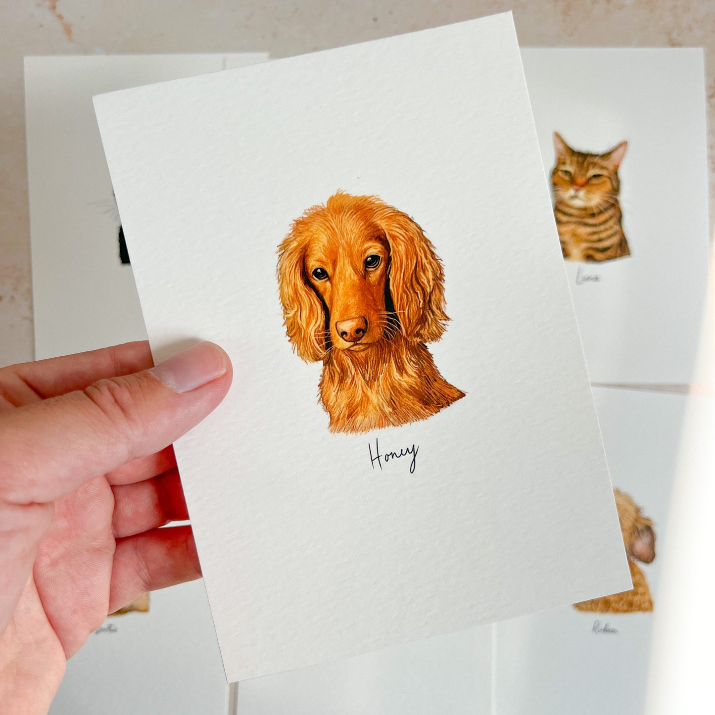 Mini Pet Portrait doodle print