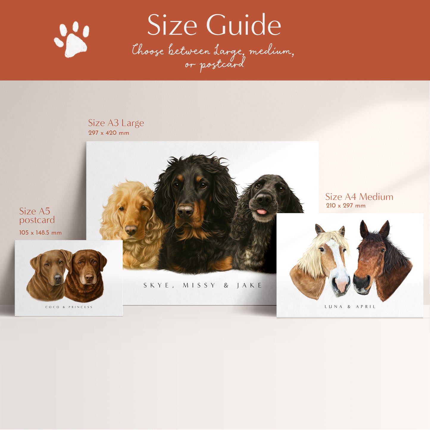 Multiple Pet Portrait Print